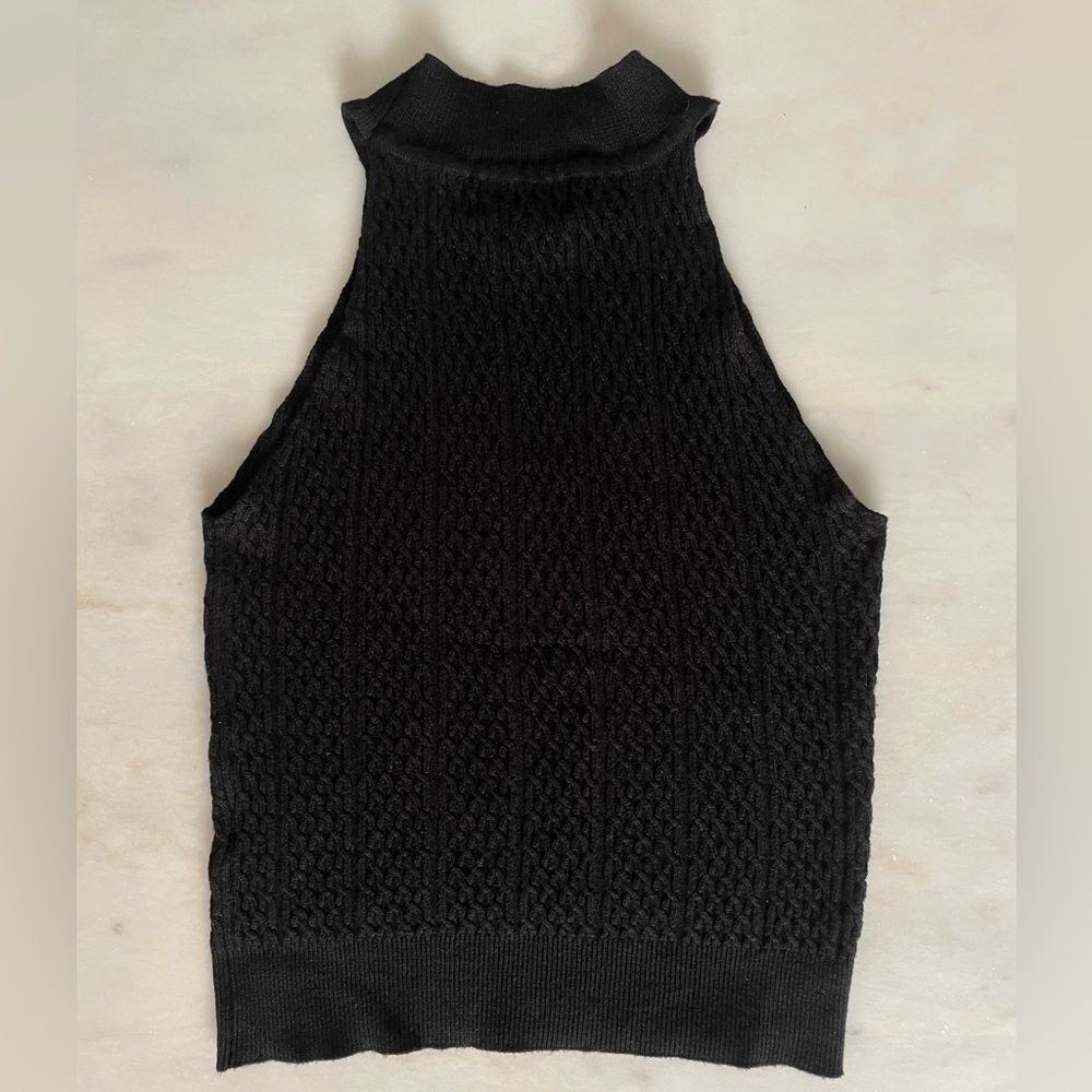 Revolve Superdown Black Knit Crop Top XS - Picture 3 of 8